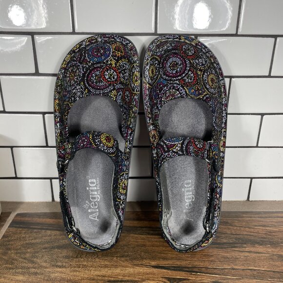 Alegria Jemma Womens Size EU 37 Shoes Spiro Multicolor Leather Crossover Sandals - Picture 6 of 12